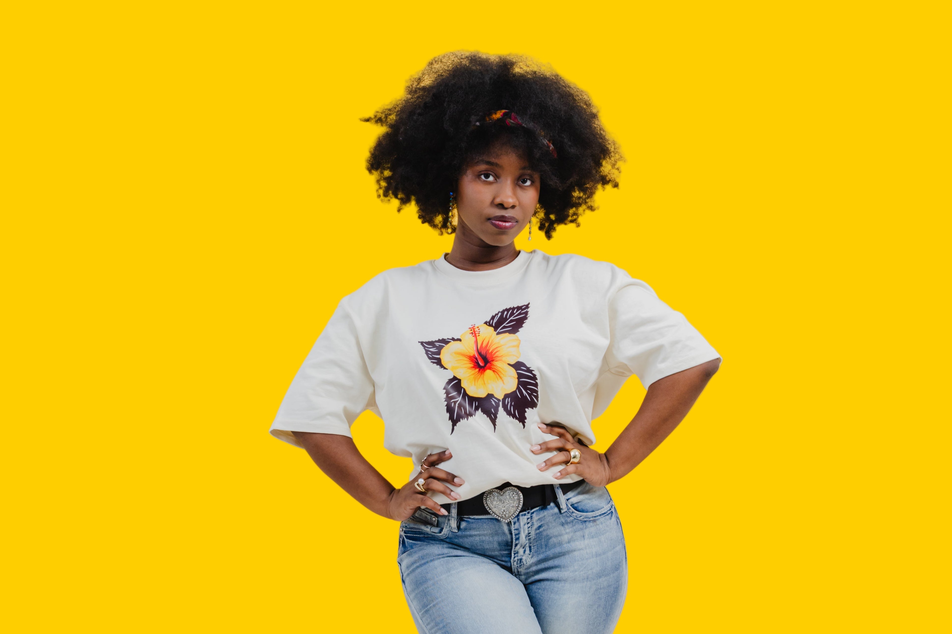 Hibiscus Heay Cotton Tee